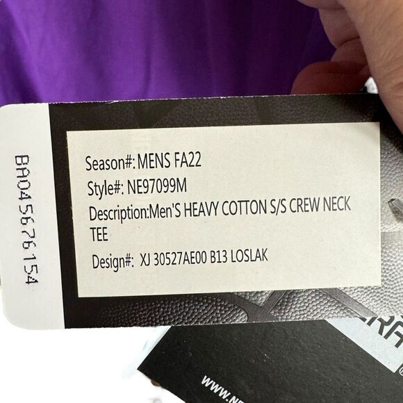 Los Angeles LA Lakers NBA New Era Crew Neck Purple SS Tee Shirt Mens L NE97099M - Picture 5 of 10